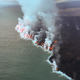 Lava from Kilauea enters the ocean.